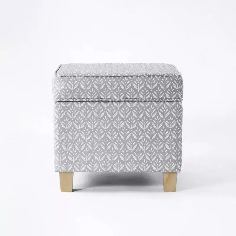 Pouf de rangement carré Cole Classics avec couvercle amovible - HomePop