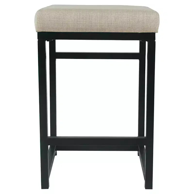 Tabouret de bar en métal à hauteur de comptoir à dossier ouvert - HomePop