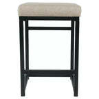 Tabouret de bar en métal à hauteur de comptoir à dossier ouvert - HomePop