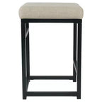 Tabouret de bar en métal à hauteur de comptoir à dossier ouvert - HomePop