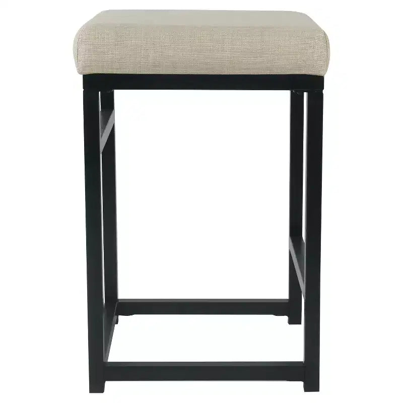 Tabouret de bar en métal à hauteur de comptoir à dossier ouvert - HomePop
