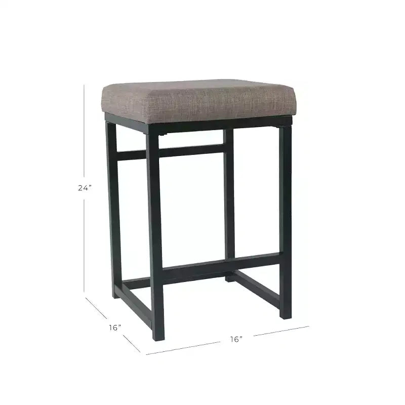 Tabouret de bar en métal à hauteur de comptoir à dossier ouvert - HomePop