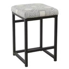 Tabouret de bar en métal à hauteur de comptoir à dossier ouvert - HomePop
