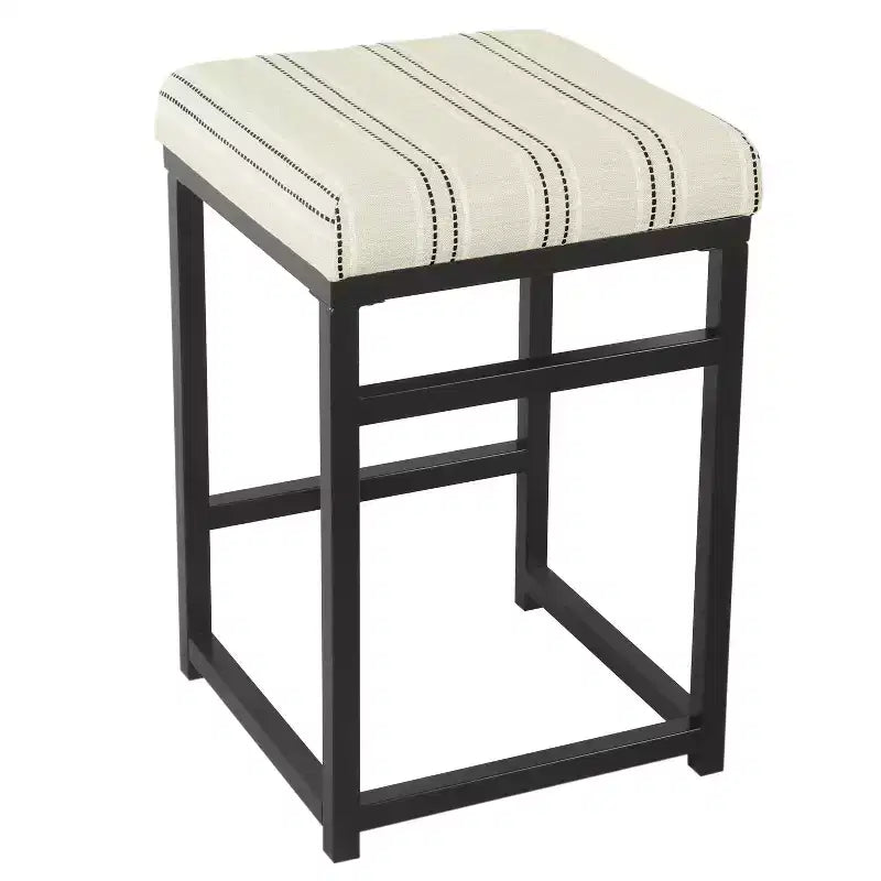 Tabouret de bar en métal à hauteur de comptoir à dossier ouvert - HomePop