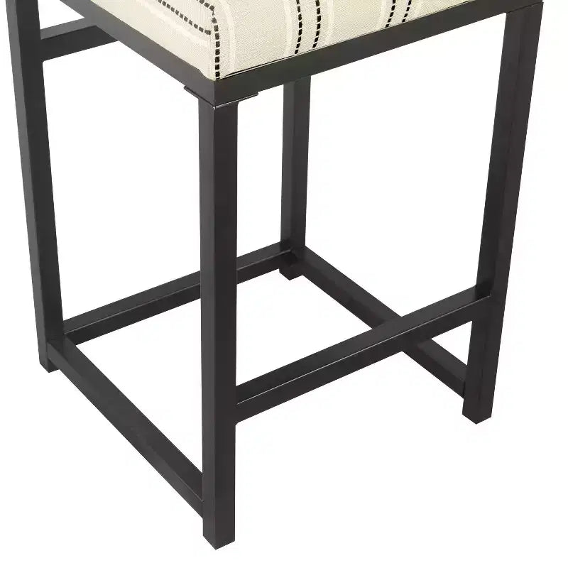 Tabouret de bar en métal à hauteur de comptoir à dossier ouvert - HomePop