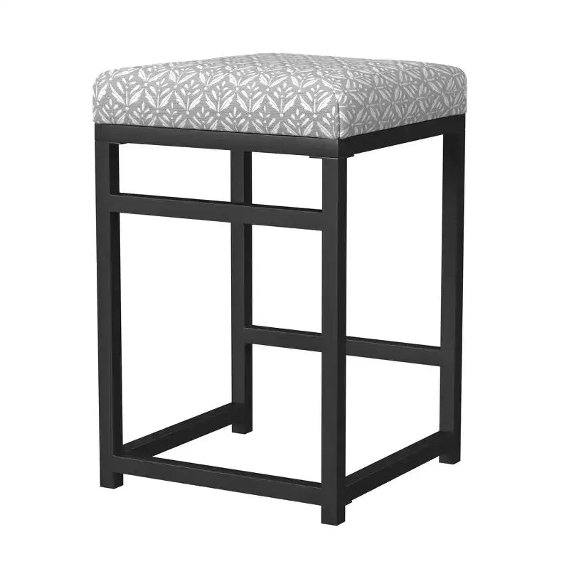 Tabouret de bar en métal à hauteur de comptoir à dossier ouvert - HomePop