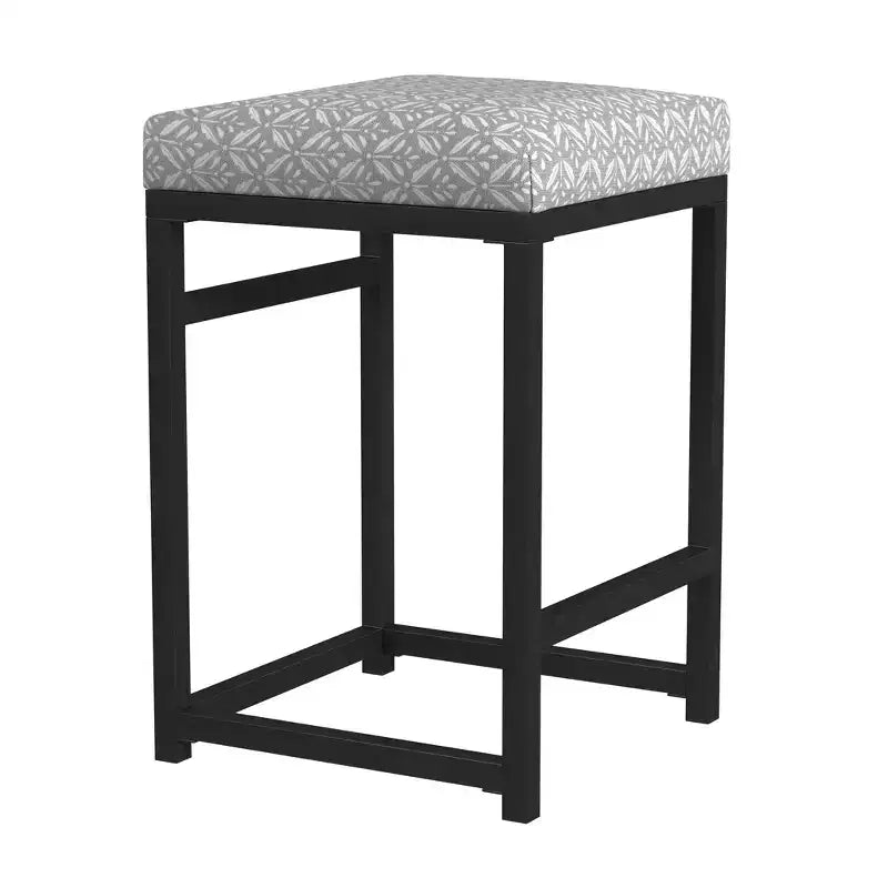 Tabouret de bar en métal à hauteur de comptoir à dossier ouvert - HomePop