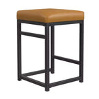 Tabouret de bar en métal à hauteur de comptoir à dossier ouvert - HomePop