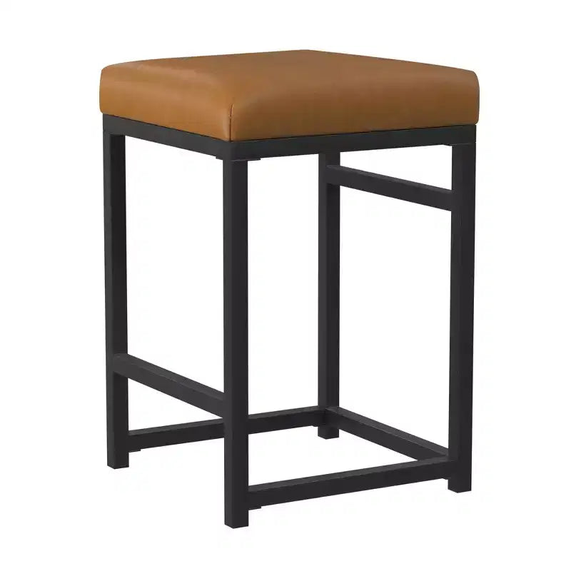 Tabouret de bar en métal à hauteur de comptoir à dossier ouvert - HomePop