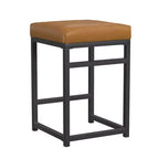 Tabouret de bar en métal à hauteur de comptoir à dossier ouvert - HomePop