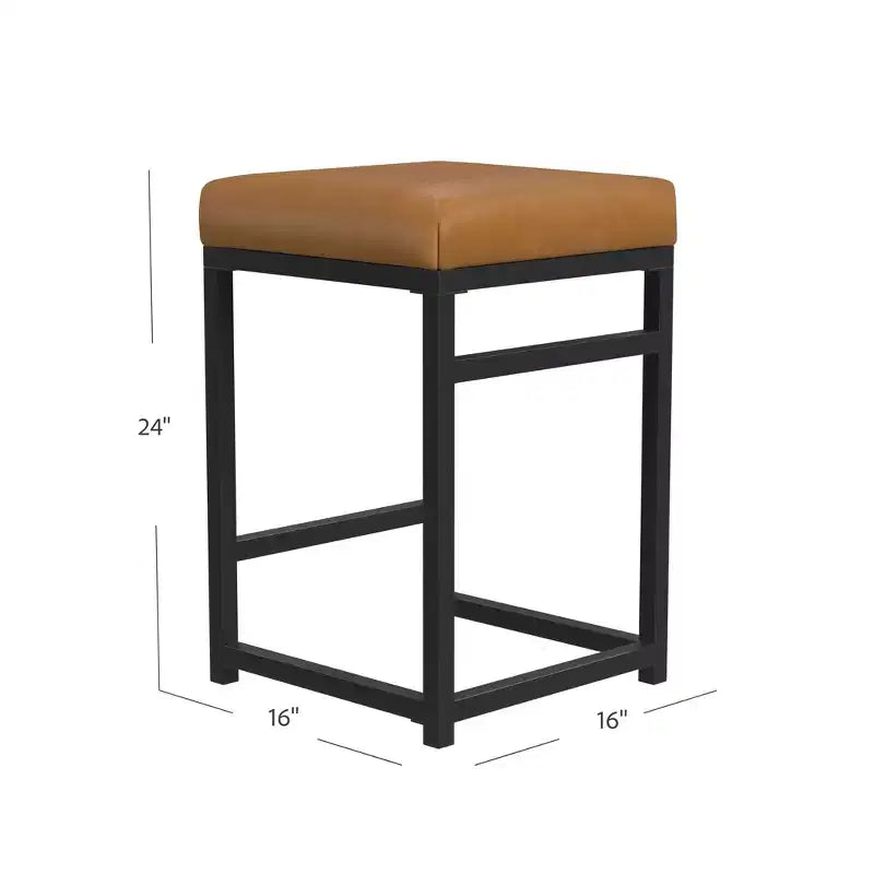 Tabouret de bar en métal à hauteur de comptoir à dossier ouvert - HomePop