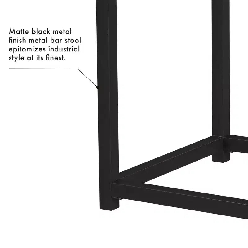 Tabouret de bar en métal à hauteur de comptoir à dossier ouvert - HomePop