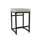 Tabouret de bar en métal à hauteur de comptoir à dossier ouvert - HomePop