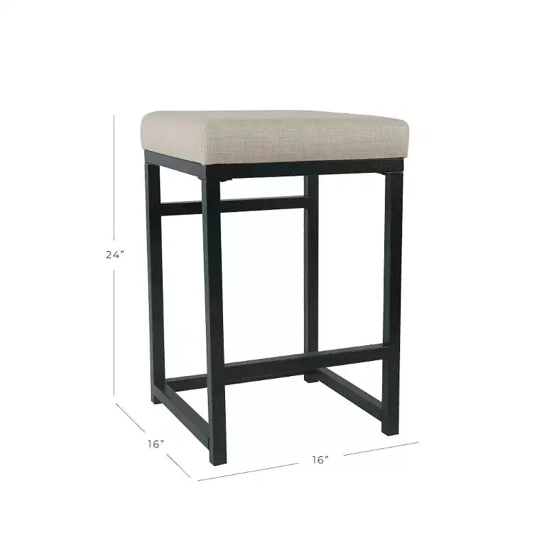 Tabouret de bar en métal à hauteur de comptoir à dossier ouvert - HomePop