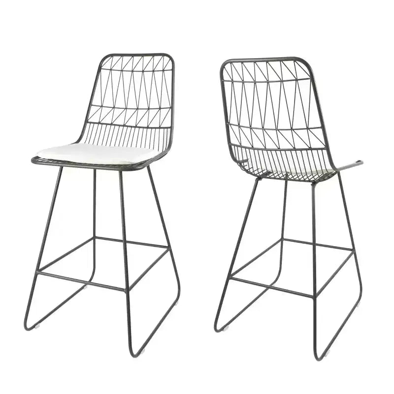 Lot de 2 tabourets de bar modernes en fer à hauteur de comptoir Walcott - Christopher Knight Home