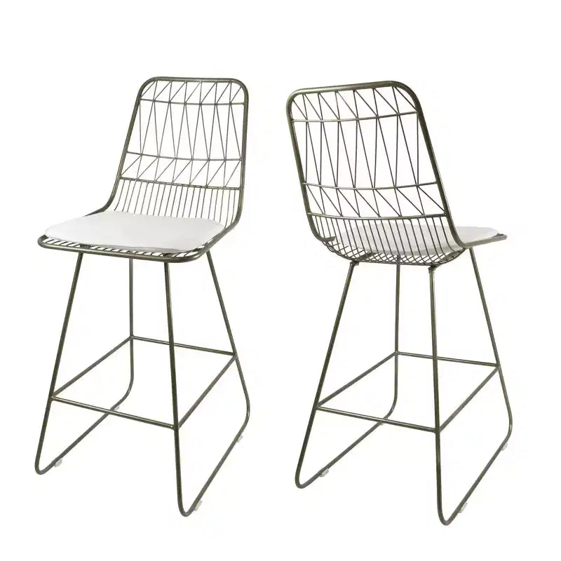 Lot de 2 tabourets de bar modernes en fer à hauteur de comptoir Walcott - Christopher Knight Home