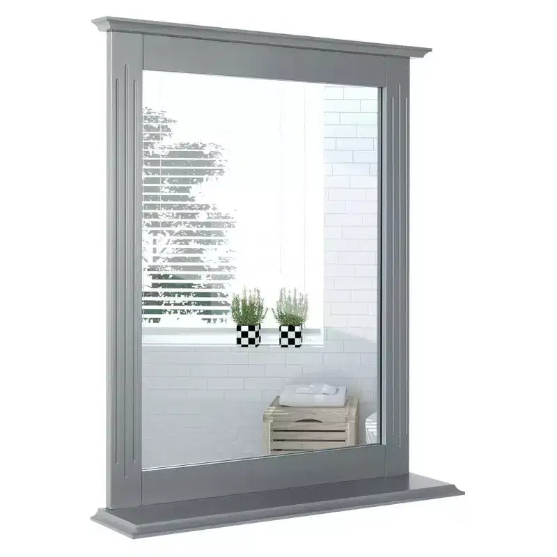 Miroir mural de salle de bain avec étagère Miroir de courtoisie et de maquillage polyvalent
